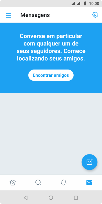 Pressione o ícone de nova mensagem. Pressione o ícone de nova mensagem.