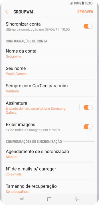 Pressione Agendamento de sincronização. Pressione Agendamento de sincronização.