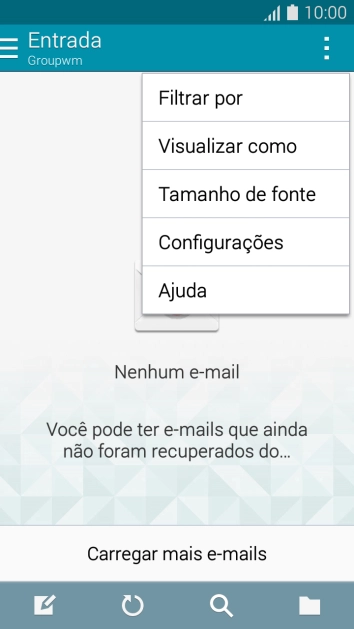 Pressione Configurações. Pressione Configurações.
