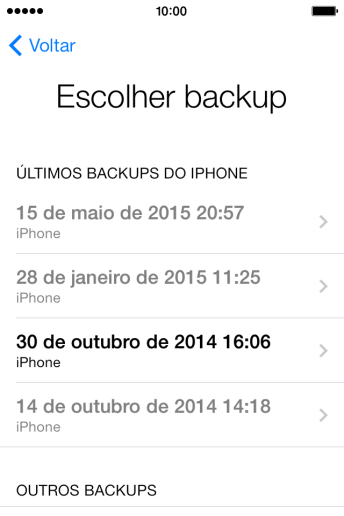 Pressione a cópia de segurança desejada, e aguarde enquanto o celular restaura o seu conteúdo anterior da cópia de segurança selecionada. Siga as indicações do visor para finalizar a ativação. Pressione a cópia de segurança desejada, e aguarde enquanto o celular restaura o seu conteúdo anterior da cópia de segurança selecionada. Siga as indicações do visor para finalizar a ativação.