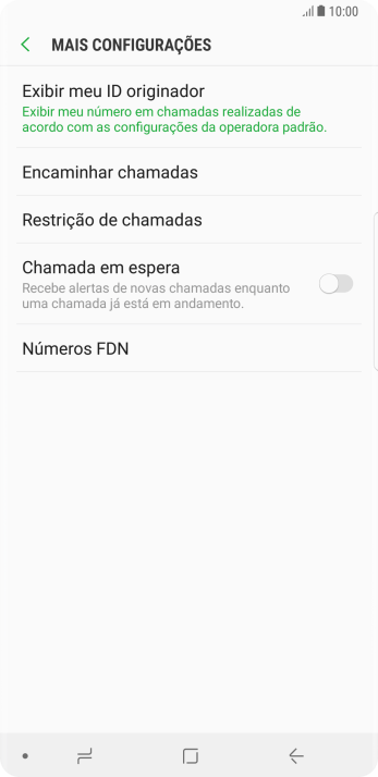 Pressione Restrição de chamadas. Pressione Restrição de chamadas.