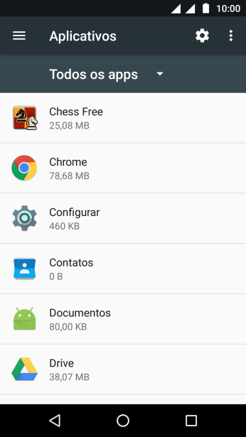 Pressione o app desejado. Pressione o app desejado.