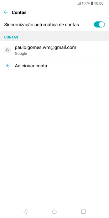 Pressione Adicionar conta. Pressione Adicionar conta.