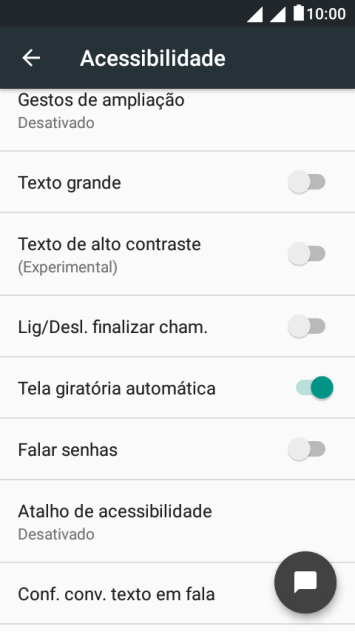 Pressione Conf. conv. texto em fala, e siga as indicações da tela para configurar a velocidade da fala. Pressione Conf. conv. texto em fala, e siga as indicações da tela para configurar a velocidade da fala.
