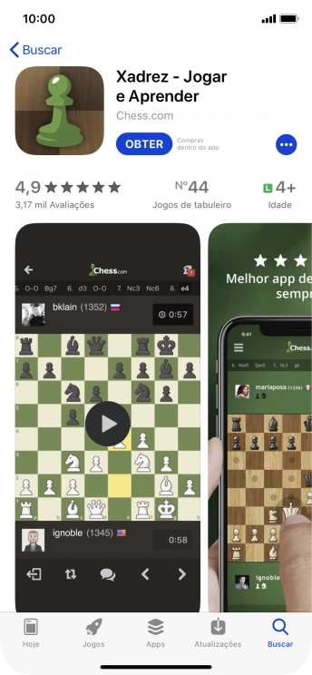 Pressione OBTER, e siga as indicações da tela para instalar o app. Pressione OBTER, e siga as indicações da tela para instalar o app.
