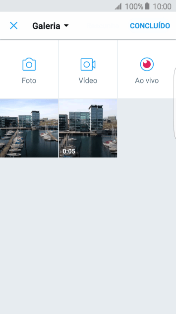 Pressione a foto ou o vídeo desejado. Pressione a foto ou o vídeo desejado.