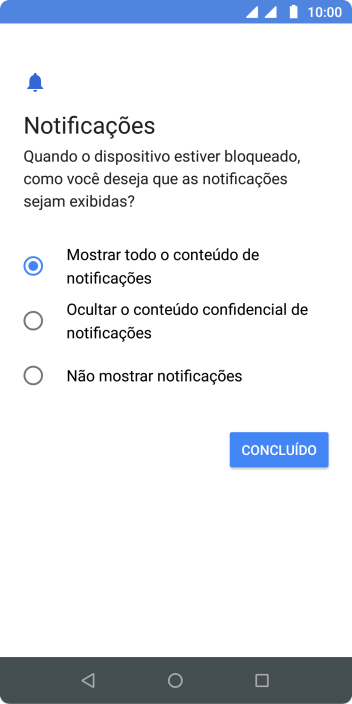 Pressione a configuração desejada. Pressione a configuração desejada.