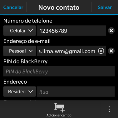 Pressione a lista suspensa ao lado do número do endereço de e-mail. Pressione a lista suspensa ao lado do número do endereço de e-mail.