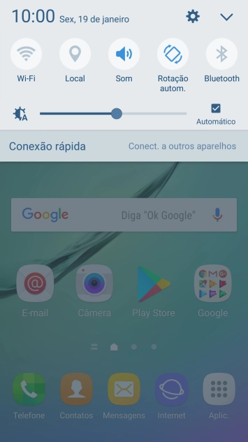 Pressione o ícone de configurações. Pressione o ícone de configurações.