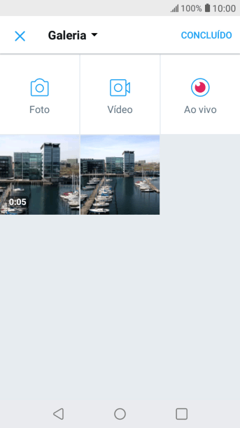 Pressione a foto ou o vídeo desejado. Pressione a foto ou o vídeo desejado.