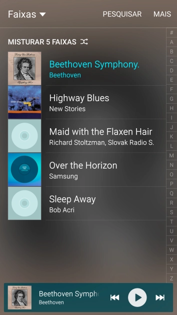 Pressione o arquivo de música desejado. Pressione o arquivo de música desejado.