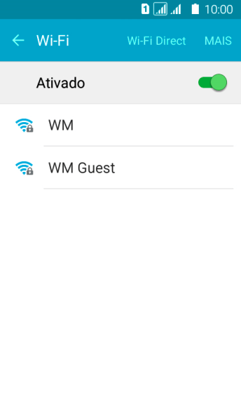 Pressione a rede Wi-Fi desejada. Pressione a rede Wi-Fi desejada.