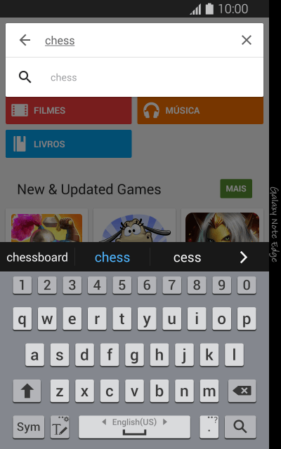Insira o nome ou assunto do app desejado, e pressione o ícone de busca. Insira o nome ou assunto do app desejado, e pressione o ícone de busca.