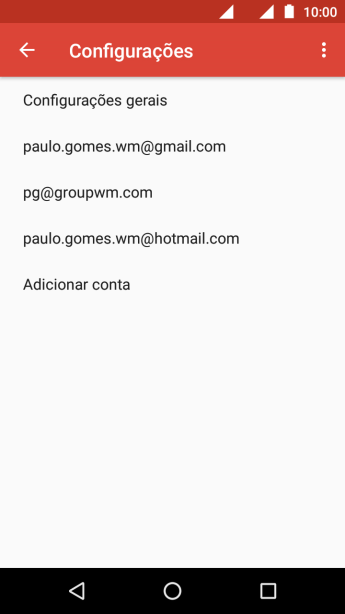 Pressione a conta de e-mail desejada. Pressione a conta de e-mail desejada.