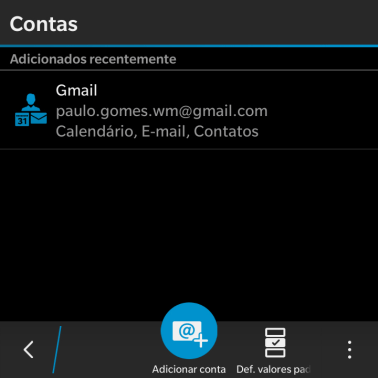 Pressione Adicionar conta. Pressione Adicionar conta.