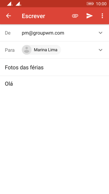 Pressione o ícone de anexo. Pressione o ícone de anexo.