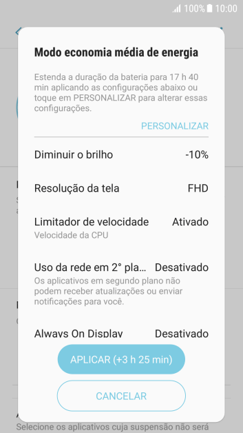 Pressione APLICAR para ativar a função. Pressione APLICAR para ativar a função.