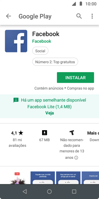 Pressione INSTALAR, e siga as indicações da tela para instalar o app. Pressione INSTALAR, e siga as indicações da tela para instalar o app.