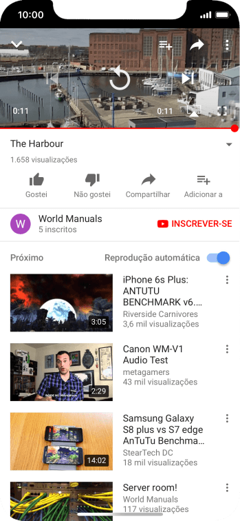 Deslize para cima a partir da parte de baixo da tela para finalizar e voltar para a tela inicial. Deslize para cima a partir da parte de baixo da tela para finalizar e voltar para a tela inicial.