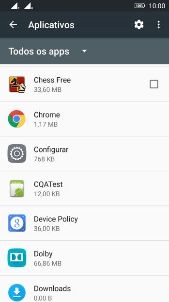 Pressione o app desejado. Pressione o app desejado.