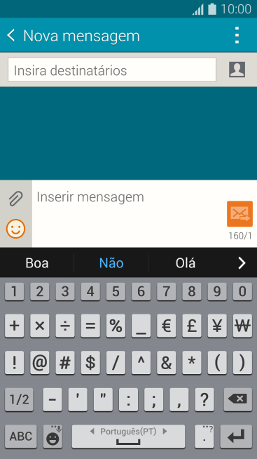 Pressione os números ou caracteres desejados. Pressione os números ou caracteres desejados.