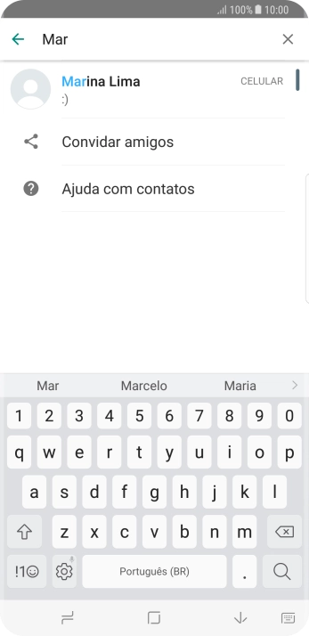 Pressione o contato desejado. Pressione o contato desejado.