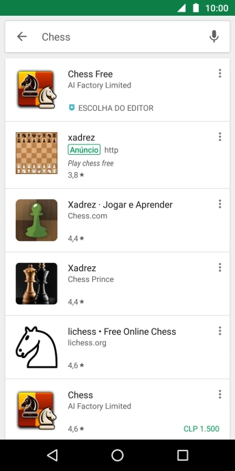 Pressione o app desejado. Pressione o app desejado.