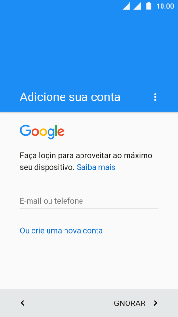 Siga as indicações da tela para finalizar a ativação. Siga as indicações da tela para finalizar a ativação.