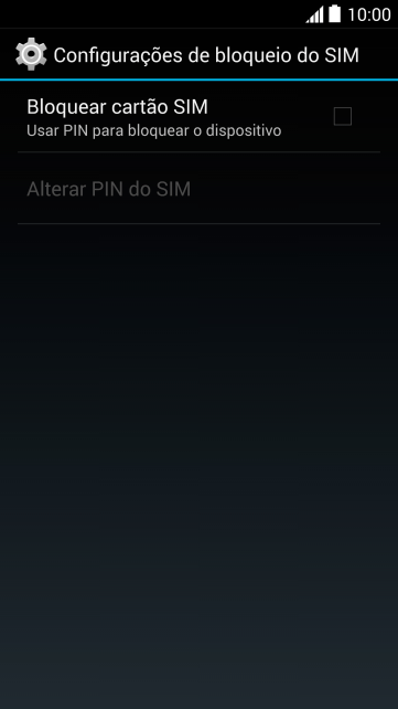 Pressione Bloquear cartão SIM para ativar a função. Pressione Bloquear cartão SIM para ativar a função.