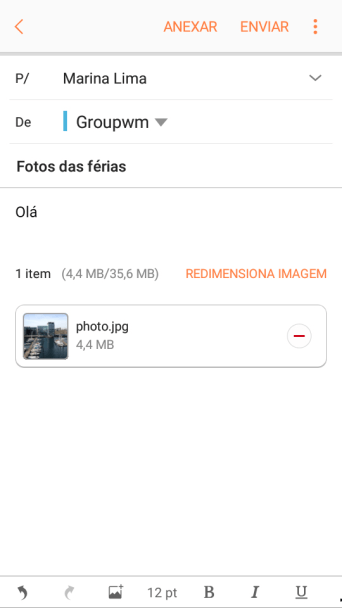 Pressione ENVIAR, quando você terminar de escrever seu e-mail. Pressione ENVIAR, quando você terminar de escrever seu e-mail.