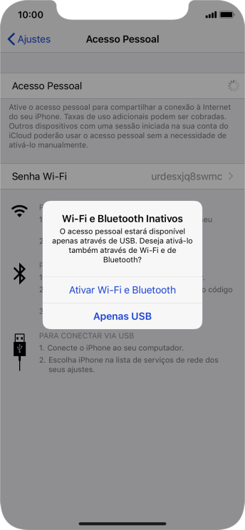 Se o Wi-Fi estiver desativado, você deve pressionar Ativar Wi-Fi e Bluetooth. Se o Wi-Fi estiver desativado, você deve pressionar Ativar Wi-Fi e Bluetooth.