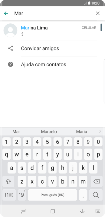 Pressione o contato desejado. Pressione o contato desejado.