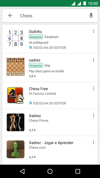 Pressione o app desejado. Pressione o app desejado.