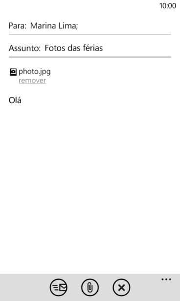Pressione o ícone de enviar, quando você terminar de escrever seu e-mail. Pressione o ícone de enviar, quando você terminar de escrever seu e-mail.