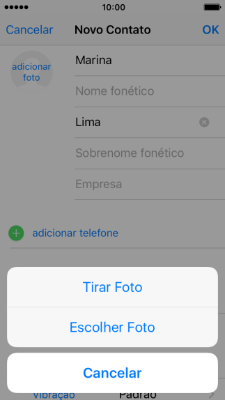 Pressione Escolher Foto, e navegue até a pasta desejada. Pressione Escolher Foto, e navegue até a pasta desejada.