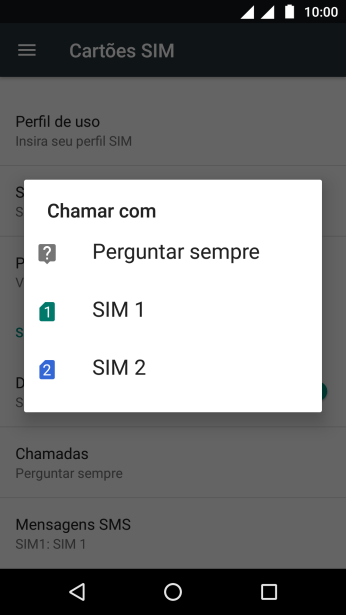 Pressione a configuração desejada. Pressione a configuração desejada.