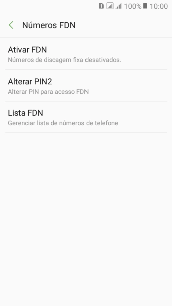 Pressione Ativar FDN para ativar os números de discagem fixa. Pressione Ativar FDN para ativar os números de discagem fixa.