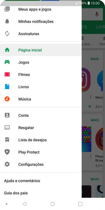 Pressione Configurações. Pressione Configurações.