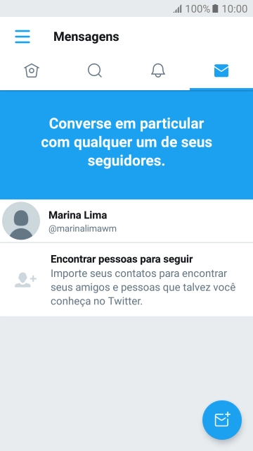 Pressione o ícone de nova mensagem. Pressione o ícone de nova mensagem.