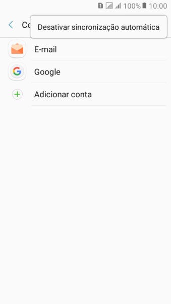 Pressione Desativar sincronização automática. Pressione Desativar sincronização automática.