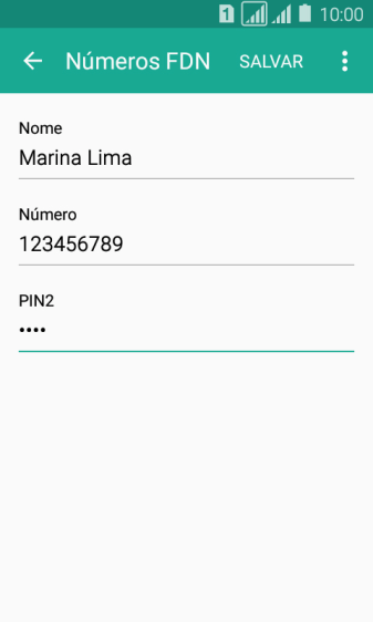 Digite o código PIN2, e pressione Salvar. Digite o código PIN2, e pressione Salvar.