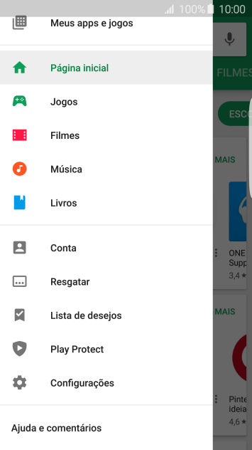 Pressione Configurações. Pressione Configurações.