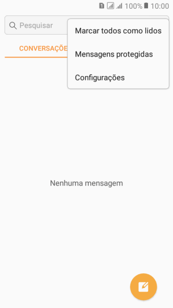 Pressione Configurações. Pressione Configurações.
