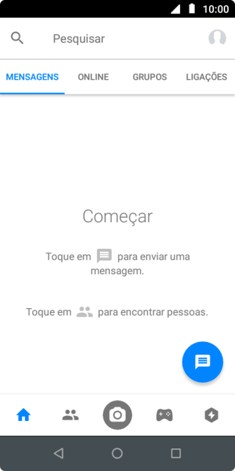 Pressione o ícone de nova mensagem. Pressione o ícone de nova mensagem.