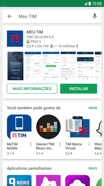 Pressione MEU TIM. Pressione MEU TIM.