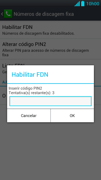 Digite o código PIN2, e pressione OK. Digite o código PIN2, e pressione OK.