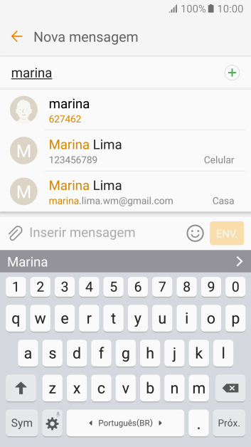 Pressione o contato desejado. Pressione o contato desejado.