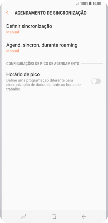 Pressione Definir sincronização. Pressione Definir sincronização.