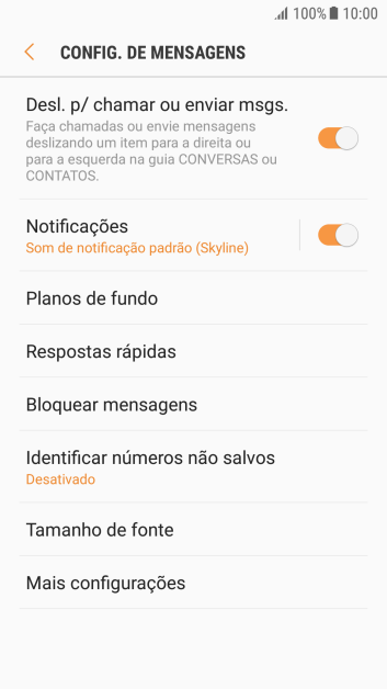 Pressione Mais configurações. Pressione Mais configurações.