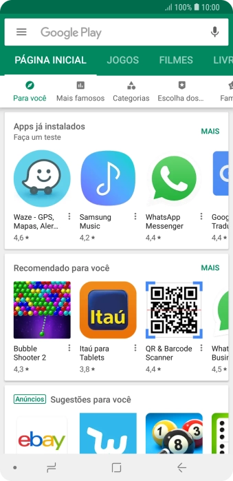 Deslize para a direita a partir do lado esquerdo da tela. Deslize para a direita a partir do lado esquerdo da tela.